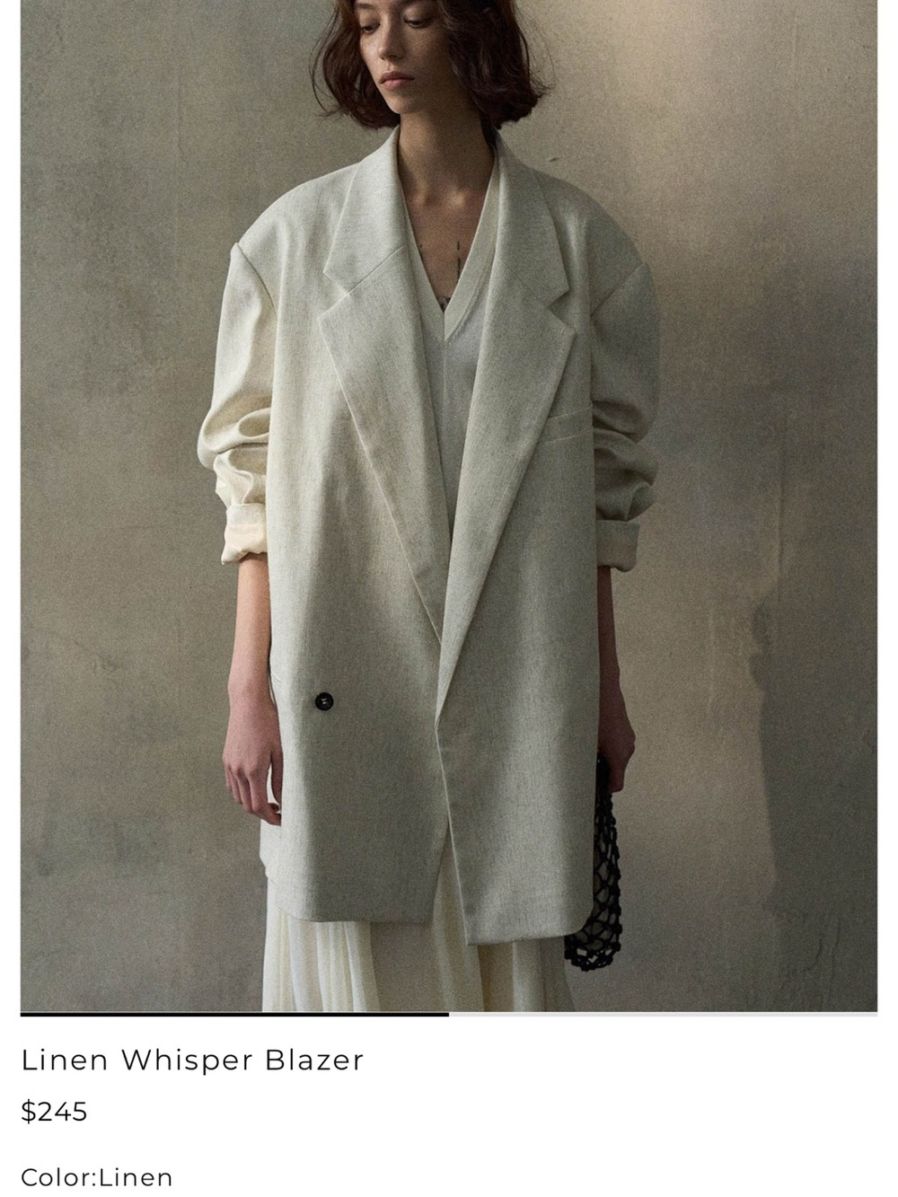 Cream Oversized Blazer Dress - Stylish Home Bath Look M - Picture 5 of 5